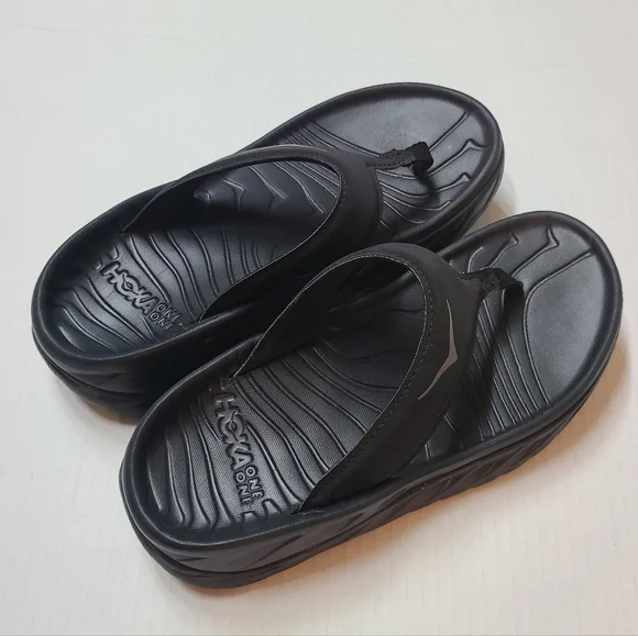 HOKA Women's Black Ora Recovery Flip Flop Sz 6 - Picture 6 of 14
